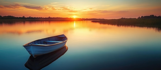 PSD el sereno lago sunset con bote