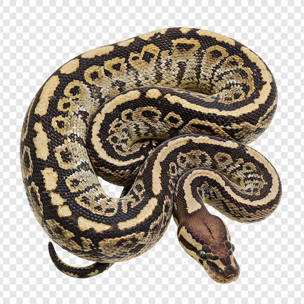PSD le serpent python isolé sur un fond transparent