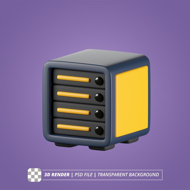 PSD server 3d render immagini isolate