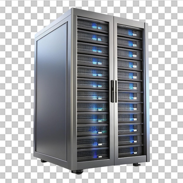 PSD server del centro dati isolato su uno sfondo trasparente