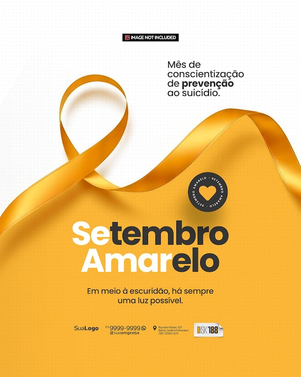 PSD setembro amarelo mídia social psd editável