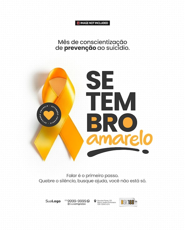 PSD setembro amarelo mídia social psd editável