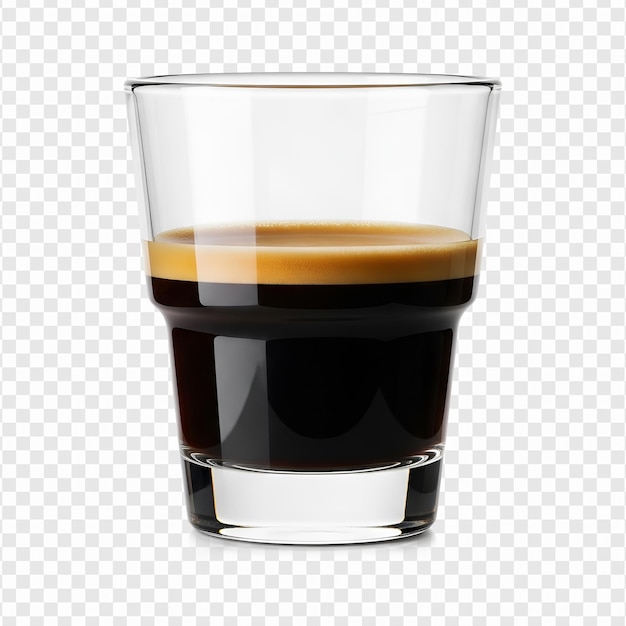 PSD shot di espresso in bicchiere trasparente