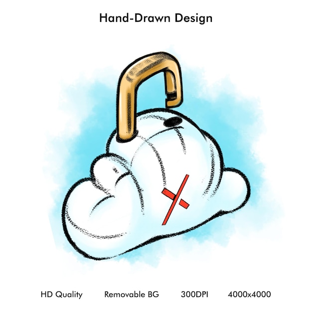 PSD sichere cloud mit schloss