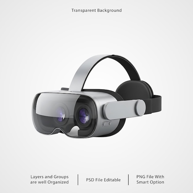 PSD silbernes vr-headset-mockup