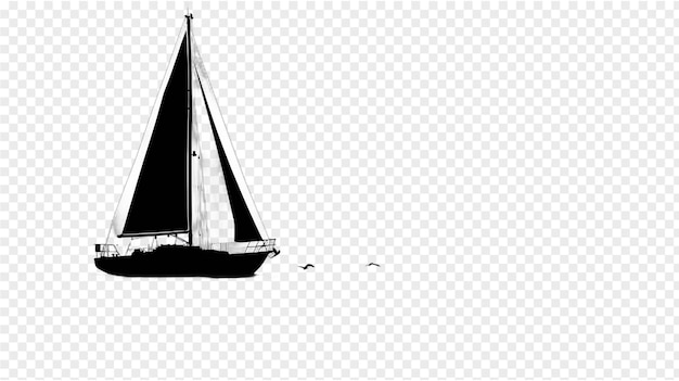 PSD silhouette einer segelboot-illustration
