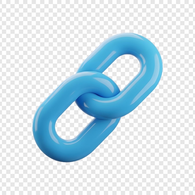 PSD símbolo 3d de eslabón de cadena entrelazado azul