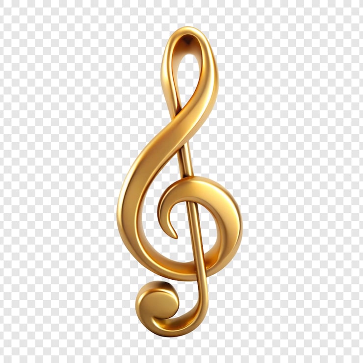 PSD símbolo musical de la clave de agudo dorado