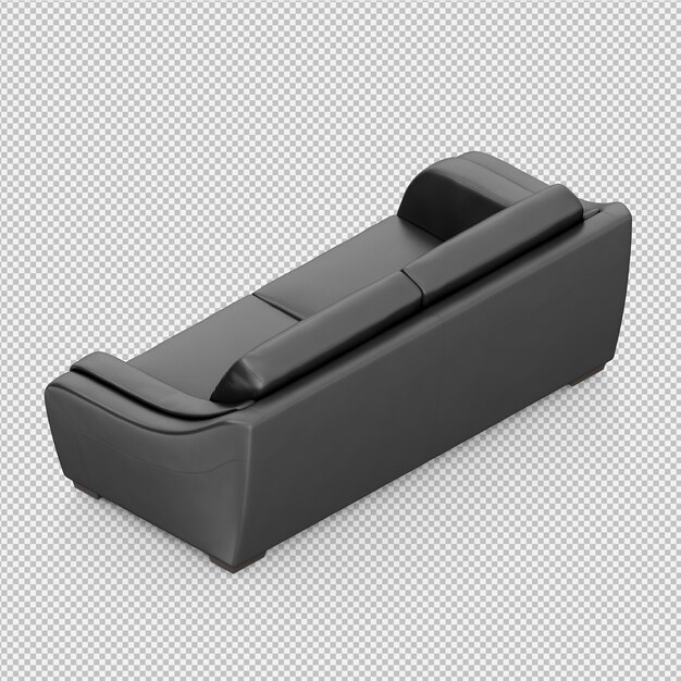 PSD sofá isométrico 3d render