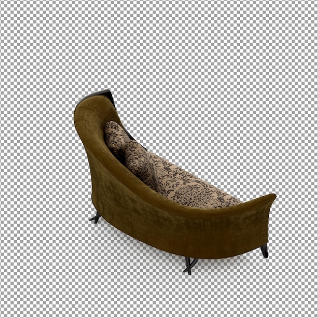 PSD sofá en render 3d aislado