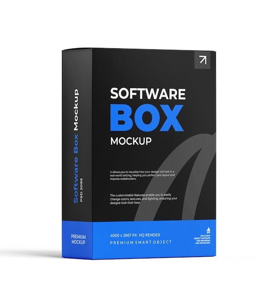 PSD software-box-verpackungsmodell