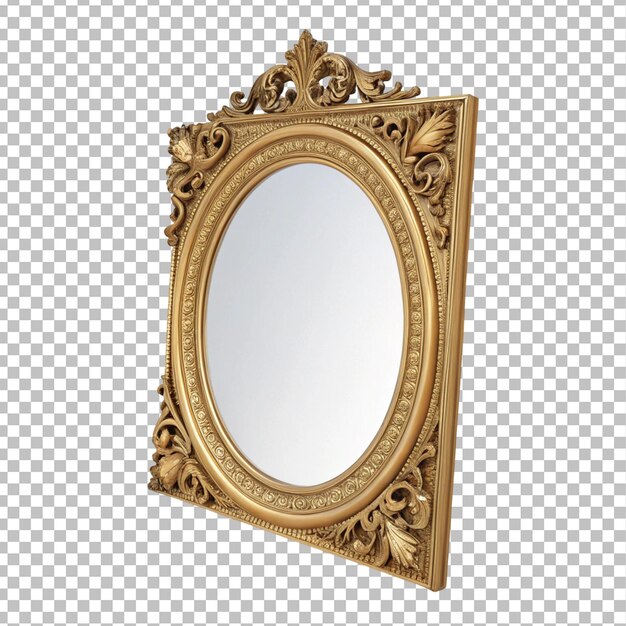 PSD specchio ovale d'oro ornato