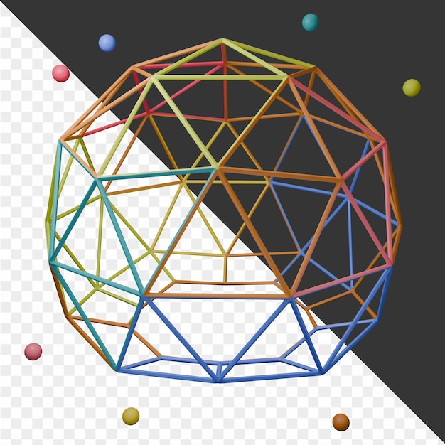 PSD une sphère colorée avec le mot " x " dessus