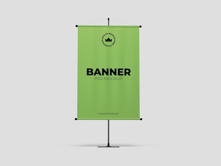 PSD standbanner-modellentwurf isoliert