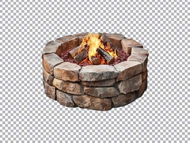 PSD stone fire pit isolato su uno sfondo trasparente