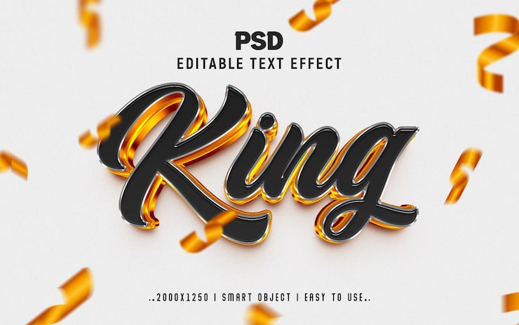 PSD style d'effet de texte modifiable king 3d
