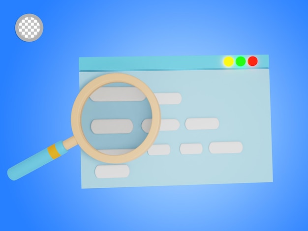PSD suche online 3d-illustration isoliert