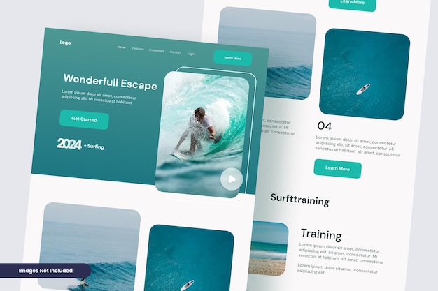 PSD sufttrainaing landing page template design website-mockup