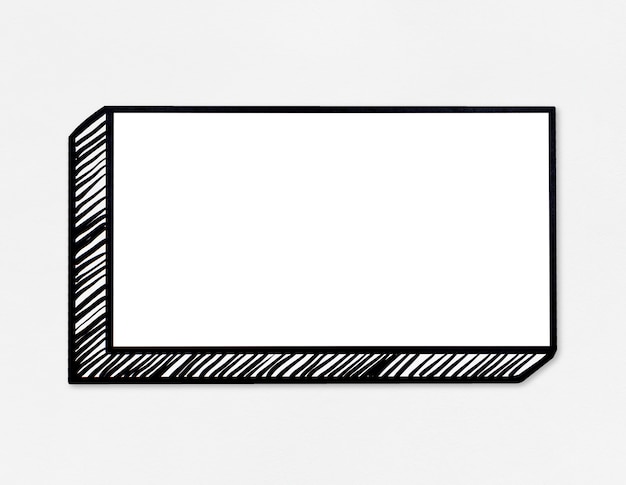 PSD tablero de mensajes rectangular blanco en blanco