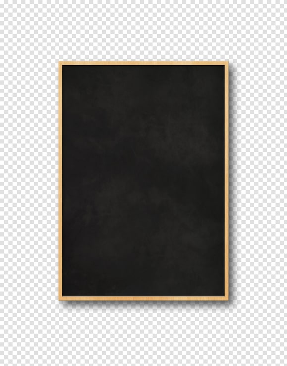 PSD tablero negro tradicional aislado sobre un fondo blanco.
