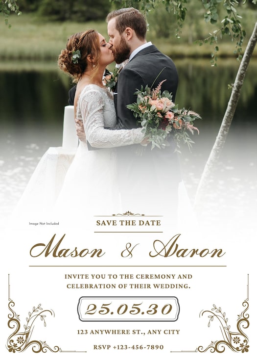 PSD tarjeta de invitación de boda