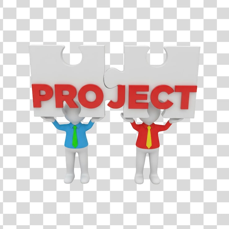PSD teamwork und zusammenarbeit am projekt-puzzle