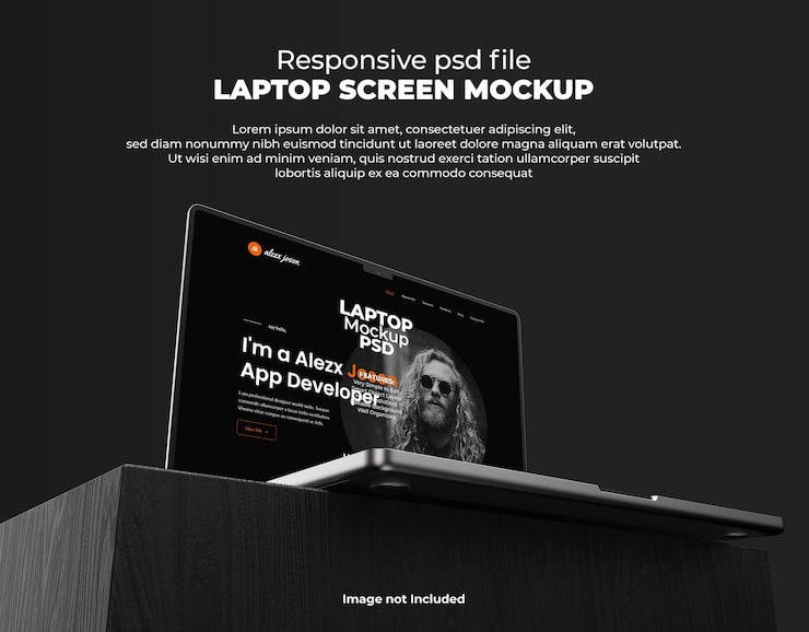 PSD tela de laptop responsiva para web, ui e aplicativos psd mockup com fundo transparente