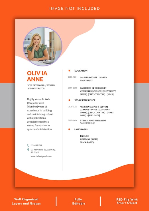 PSD templat resume kreatif dan modern