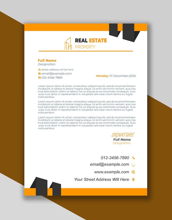 PSD template kop surat dan desain template kop surat proyek