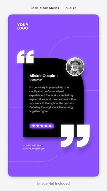 PSD testimonio de cliente y reseña de cliente.