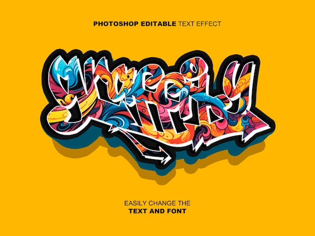 PSD texte de rédaction de graffitis