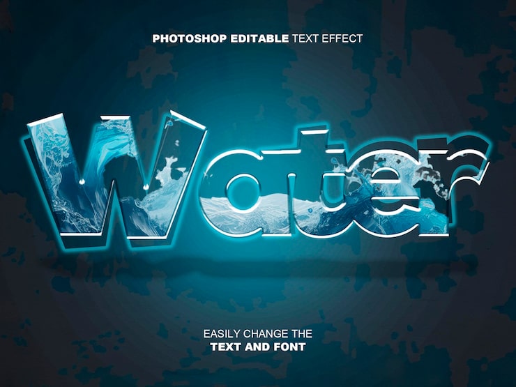 PSD texto editable agua agua psd