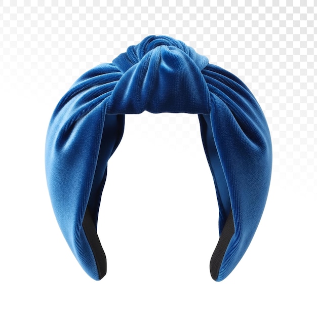 PSD tiara de veludo azul com nó
