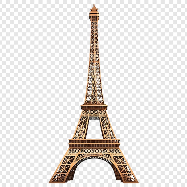 PSD tour eiffel en haute définition png sur fond blanc