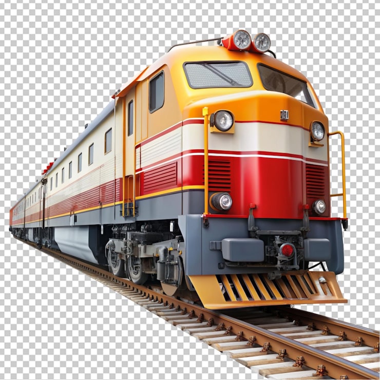 PSD train isolé sur un fond transparent