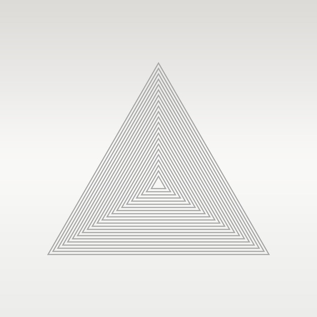PSD triángulo de ilusión óptica sobre fondo blanco. op art triangular