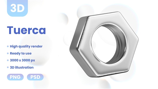 PSD tuerca 3d