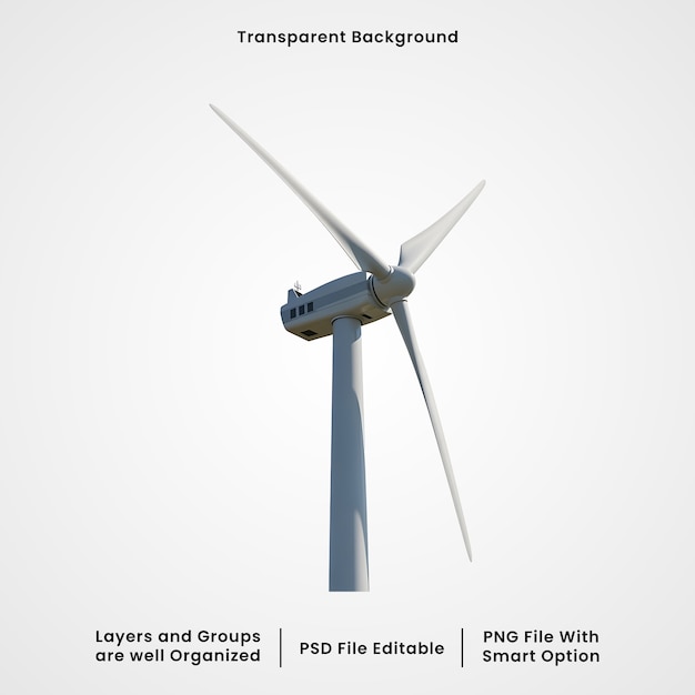 PSD turbina eolica 3d isolata