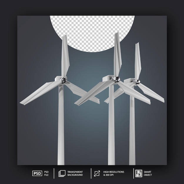 PSD turbine eoliche 3d isolate