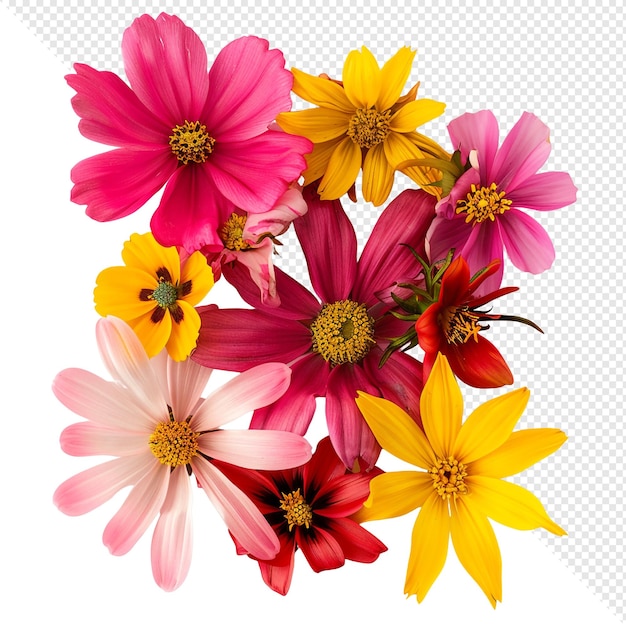 PSD um bouquet colorido de flores