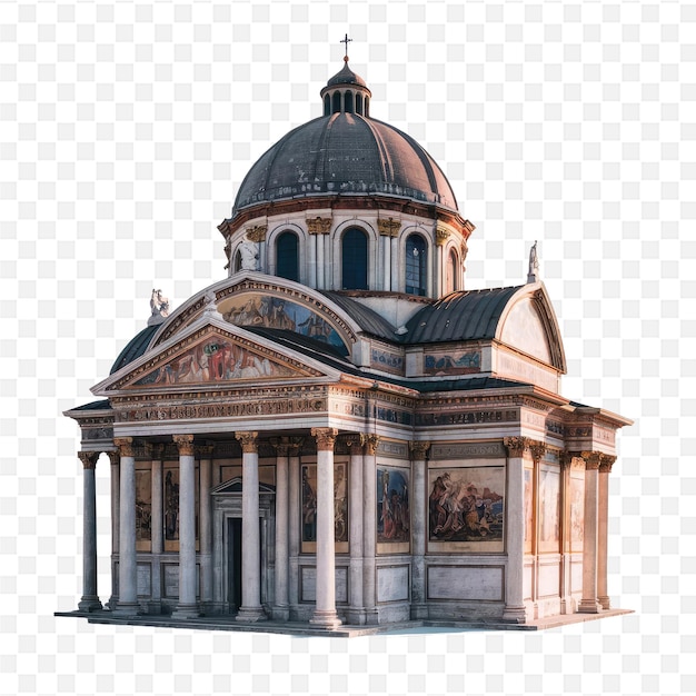 PSD um edifício com uma cúpula e uma cruz nele