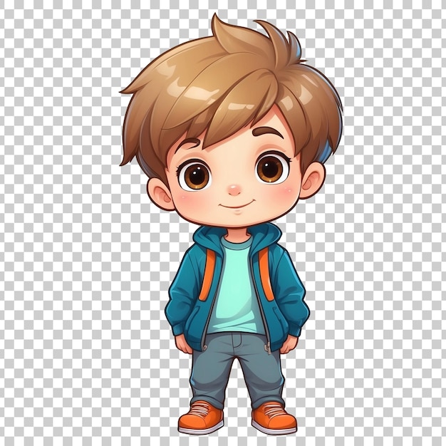 PSD um menino com uma camisa azul na cabeça