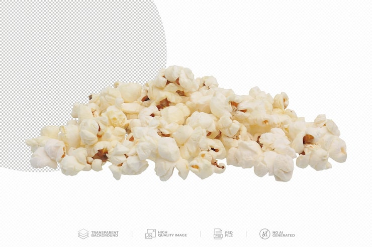 PSD um monte de pipocas deliciosas em fundo transparente png