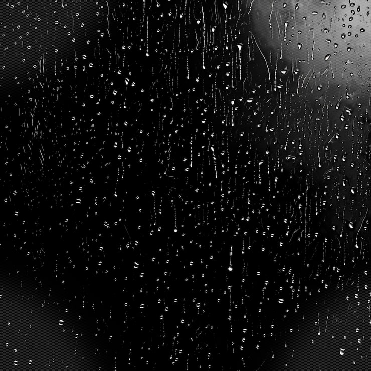 PSD uma foto em preto e branco de gotas de chuva em uma janela