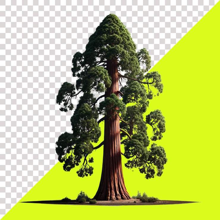 PSD un albero con uno sfondo verde e un'immagine di un albere con la parola "albero" sopra