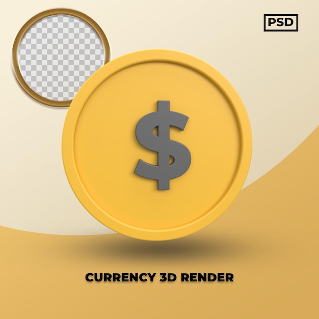 PSD usd dólar moneda 3d render