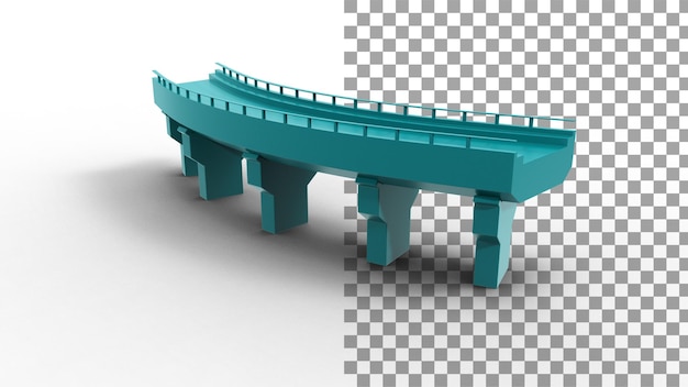 PSD vista lateral da ponte renderização em 3d
