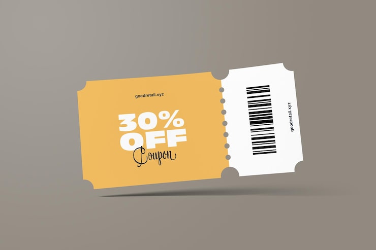 PSD vue de face de la maquette du coupon