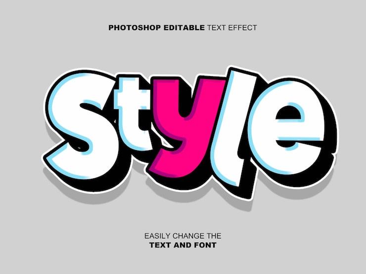 PSD výrazný bublinkový retro textový efekt pro photoshop