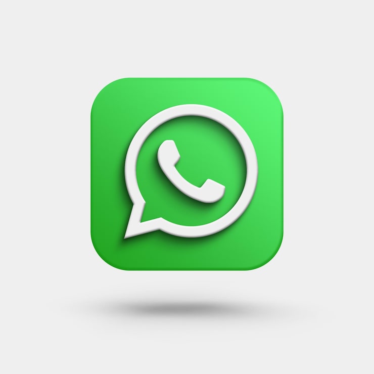 PSD whatsapp 3d logo icône de médias sociaux isolé